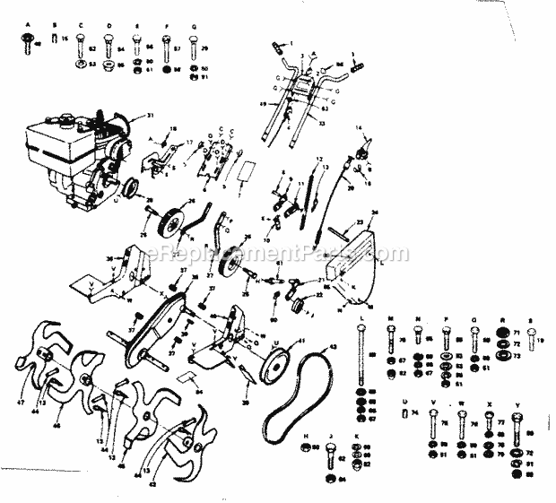 Craftsman 191298131 Tiller Page A Diagram