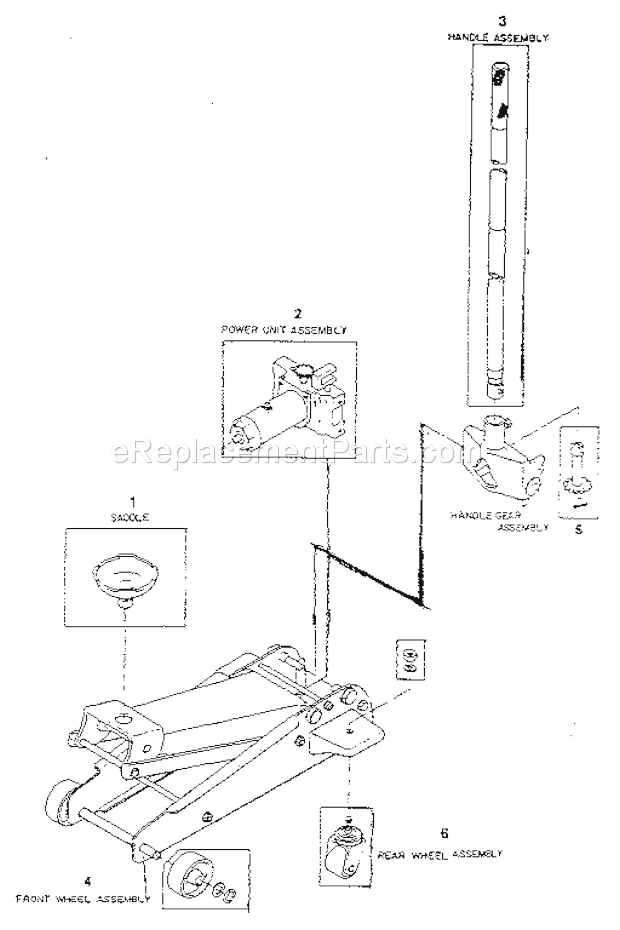 Craftsman 21450116 3 Ton Service Jack Unit Parts Diagram