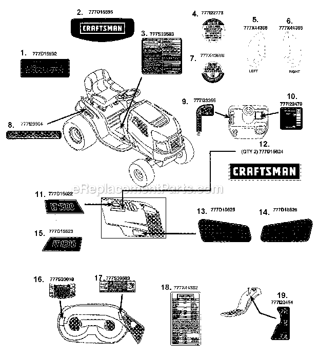 Craftsman Riding Mower Deck Parts Diagram | Bakemotor.org