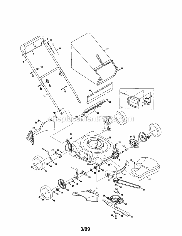 Craftsman 247376830 Self-Propelled Mower Page A Diagram