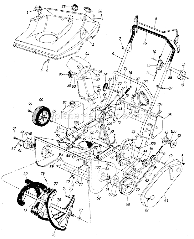 Craftsman 247884410 Snowblower Replacement Parts Diagram