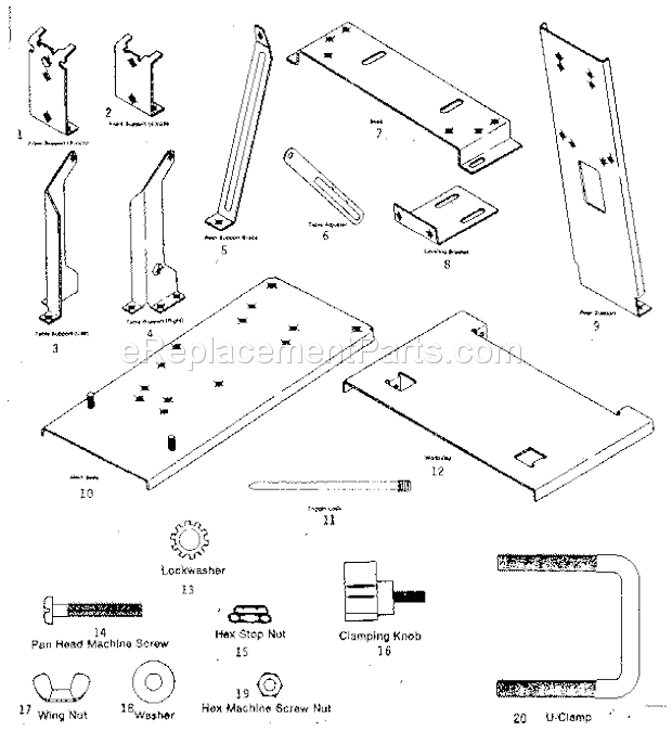 Craftsman 25966-STAND Belt Sander Stand Unit Parts Diagram