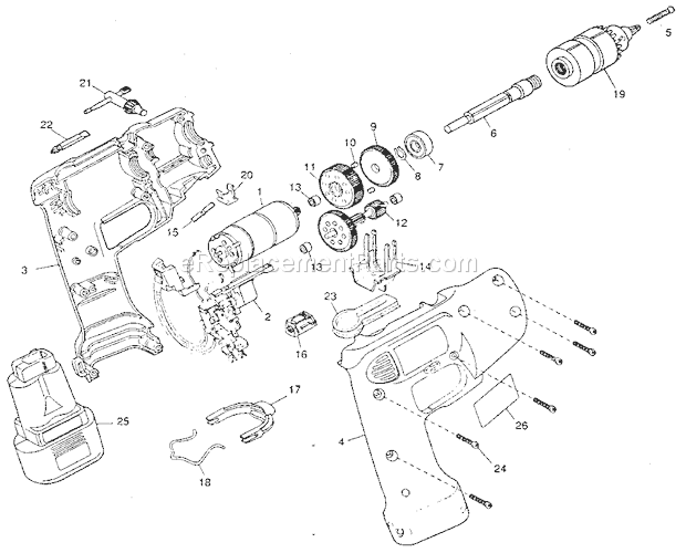 Craftsman 27026 Cordless Drill Unit Parts Diagram