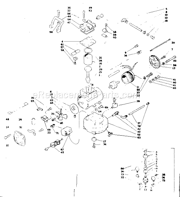 Craftsman 283150610 Air Stapler Compressor Page A Diagram
