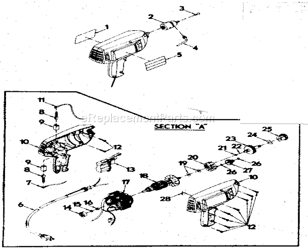 Craftsman 31510041 3/8 Inch Electric Drill Page A Diagram