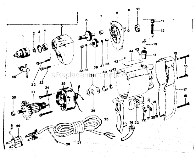 Craftsman 31511230 1/4 Inch Electric Drill Page A Diagram