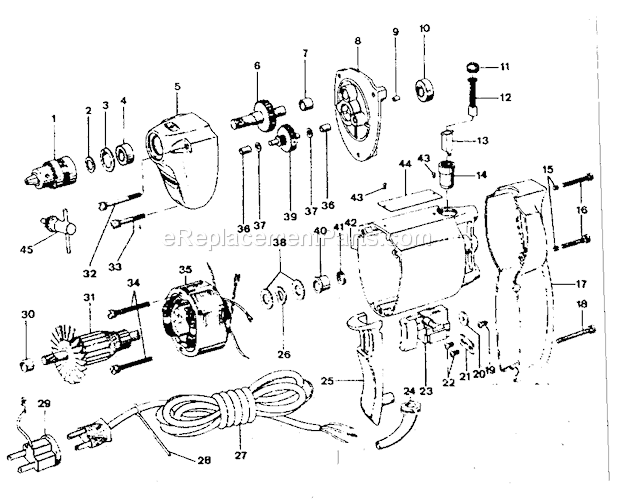 Craftsman 31511240 3/8 Inch Electric Drill Page A Diagram