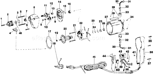 Craftsman 31511351 3/8 Inch Electric Drill Page A Diagram