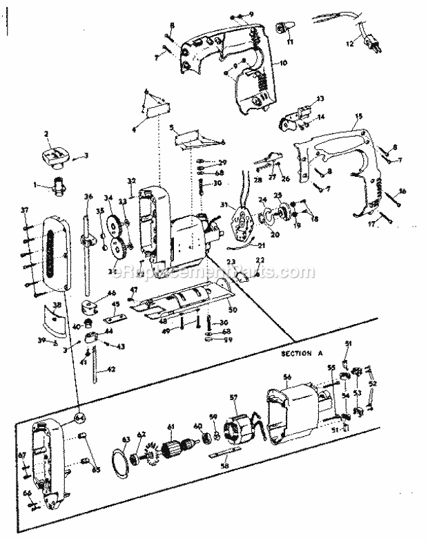 Craftsman 31517280 Commercial Auto-Scroll Saw Unit Parts Diagram