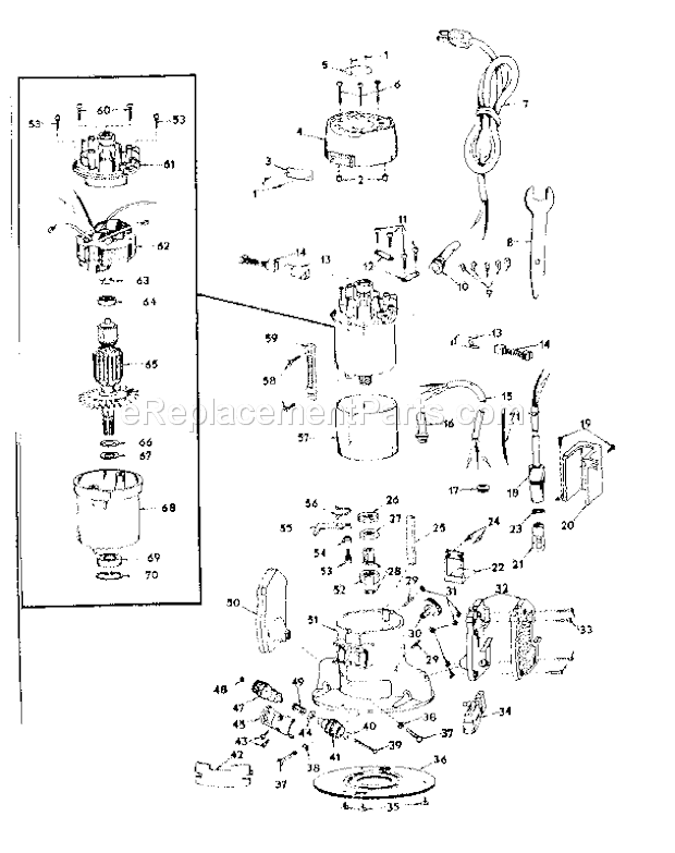 Craftsman 31517470 Router Unit Parts Diagram