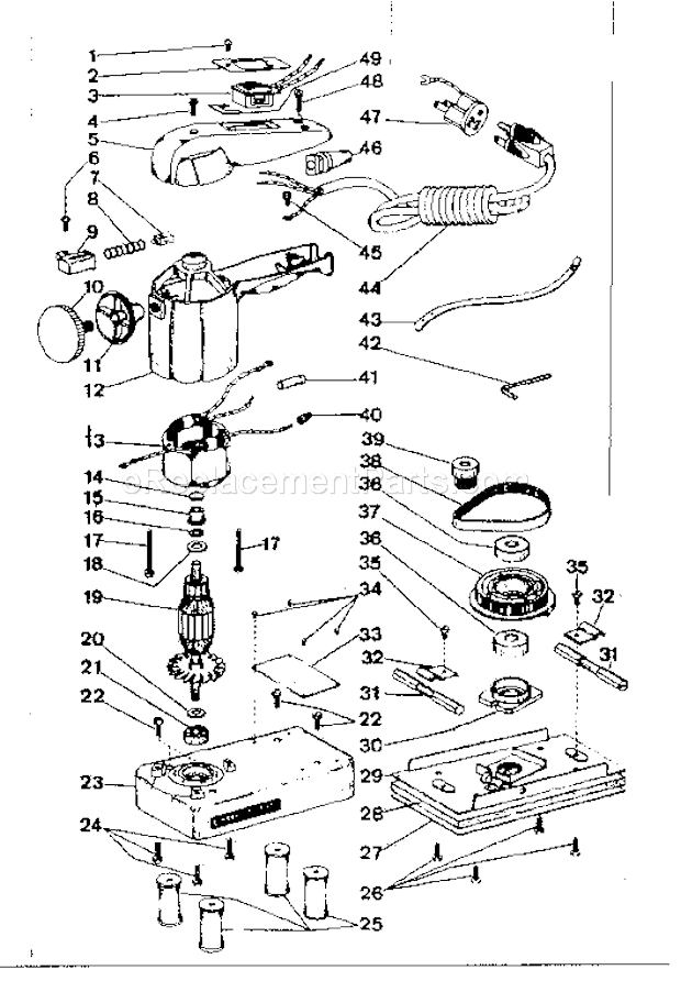 Craftsman 31522462 Dual-Motion Sander Unit Parts Diagram