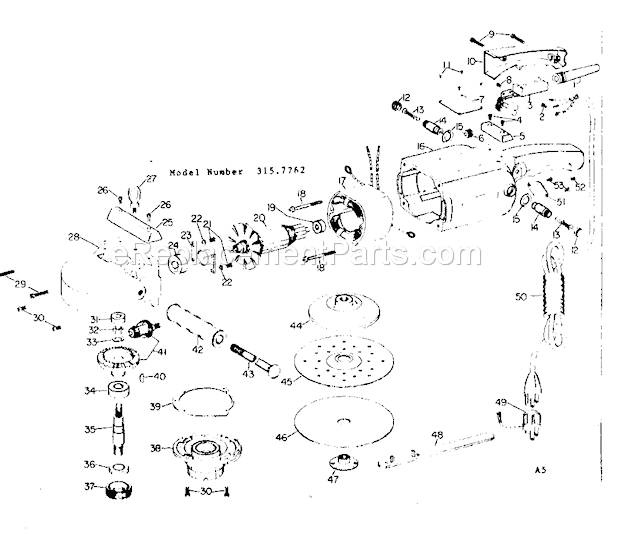 Craftsman 3157762 7 Inch Disc Sander Unit Parts Diagram
