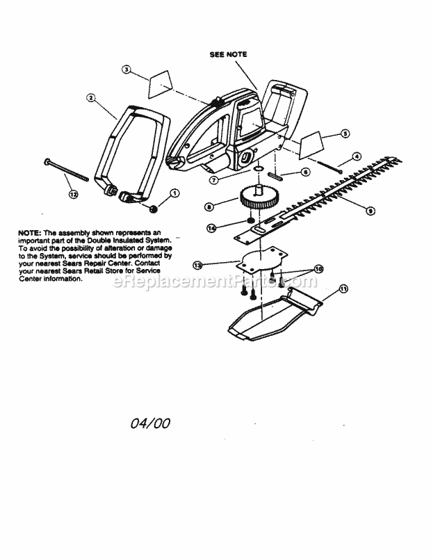 Craftsman 315798880 Hedge Trimmer Page A Diagram