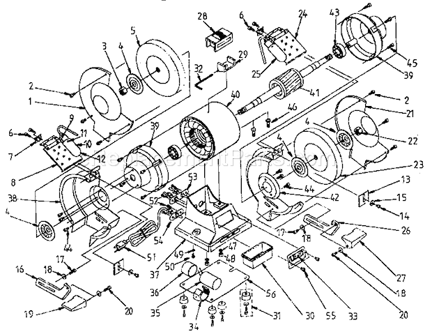 Craftsman 319190620 Bench Grinder 6-Inch Bench Grinder Diagram