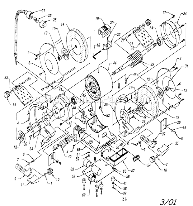 Craftsman 319287080 Bench Grinder Cabinet Parts Diagram