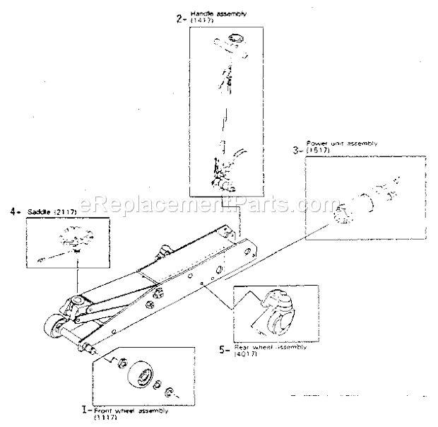 Craftsman 32812061 4 Ton Floor Service Jack Unit Diagram
