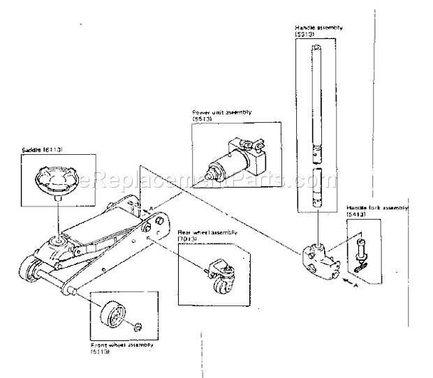 Craftsman 32812220 Floor Service Jack Unit Diagram