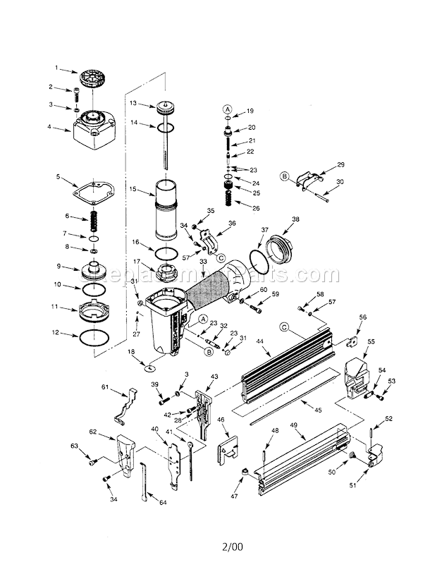 Craftsman 351184540 Combination Nailer/stapler Page A Diagram