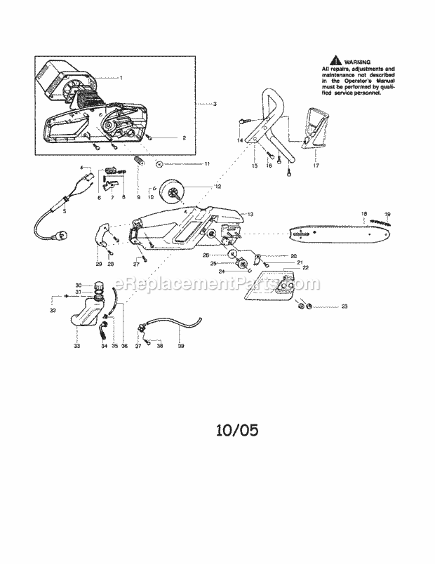 Craftsman 358341080 Electric Chainsaw Electric Chainsaw Diagram