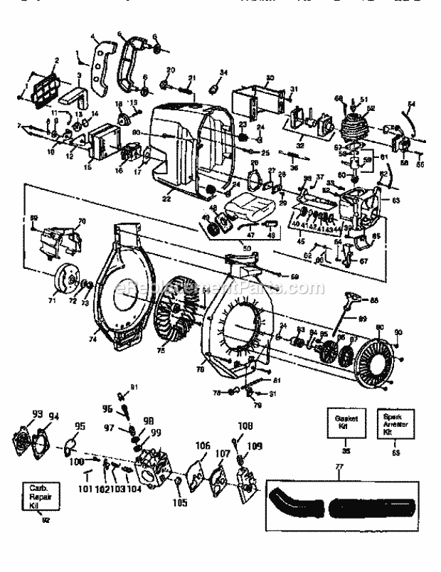 Craftsman 358798940 Blower Page A Diagram