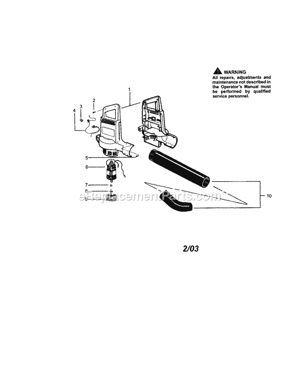 Craftsman 358799342 Blower Page A Diagram