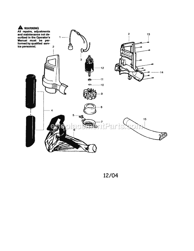 Craftsman 358799432 Blower Page A Diagram