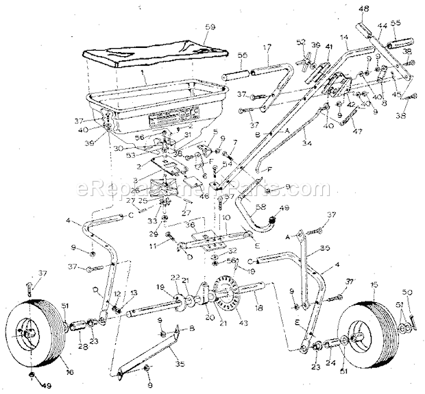 Craftsman 48619910 Broadcast Spreader Replacement Parts Diagram