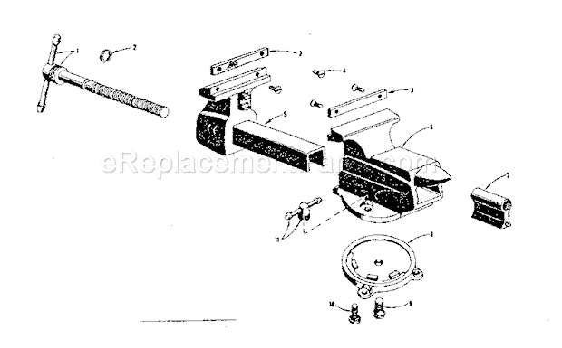 Craftsman 50651801 Bench Vise Unit Parts Diagram