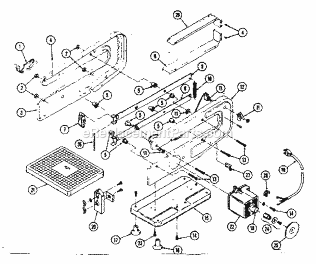 Craftsman 572247202 Sears Motorized Scroll Saw Unit Parts Diagram