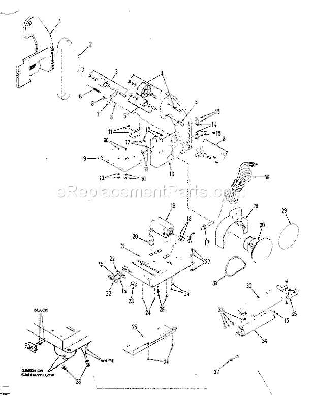 Craftsman 572247600 Disc-Belt Sander Unit Parts Diagram