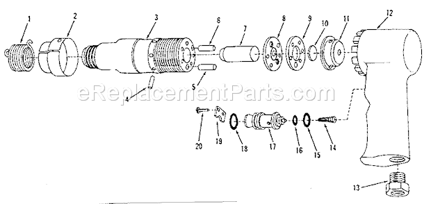 Craftsman 75618800 Air Hammer Unit Parts Diagram