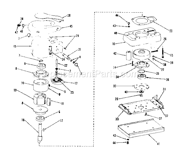 Craftsman 75618927 Orbital Sander Unit Parts Diagram