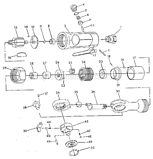 Craftsman 87518843 Air Ratchet Unit Parts Diagram