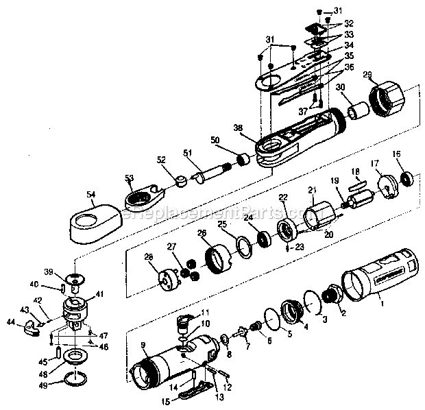 Craftsman 875198880 Air Ratchet Wrench Diagram