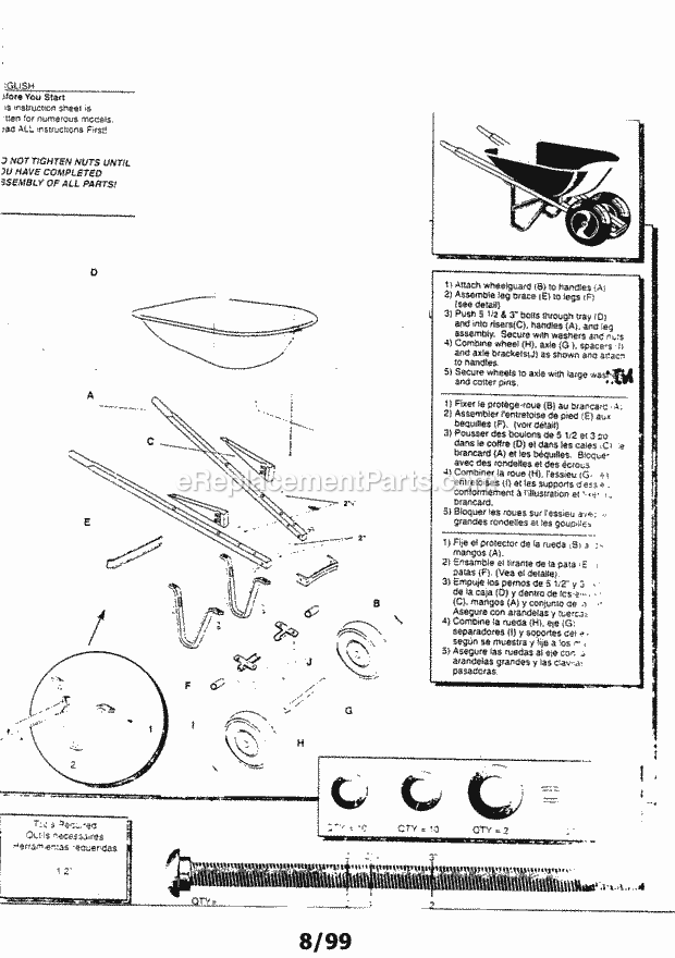 Craftsman 87864 Wheelbarrow Page A Diagram