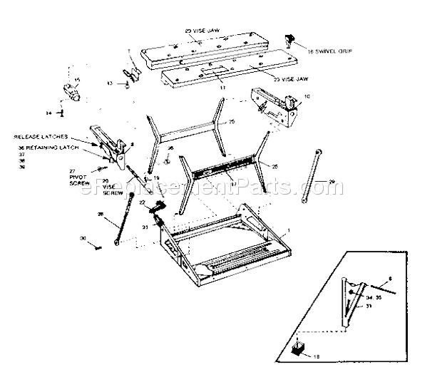 Craftsman 900288764 Portable Craft Center Unit Parts Diagram