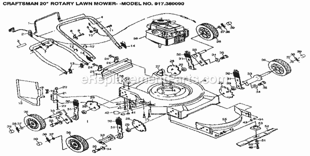 Craftsman 917380090 Lawn Mower Page A Diagram