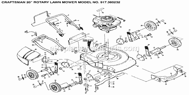 Craftsman 917380232 Lawn Mower Page A Diagram