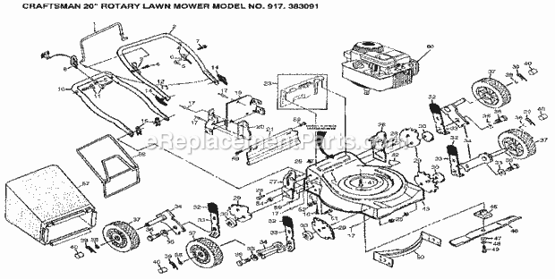 Craftsman 917383091 Lawn Mower Page A Diagram