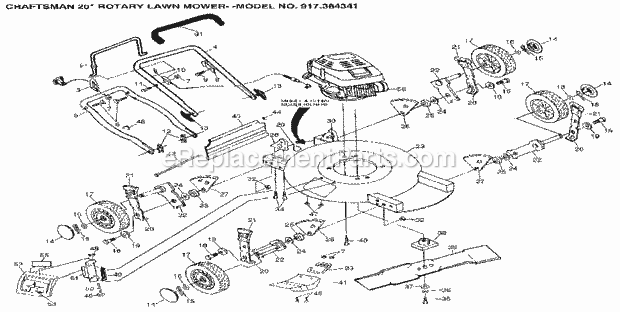 Craftsman 917384341 Lawn Mower Page A Diagram