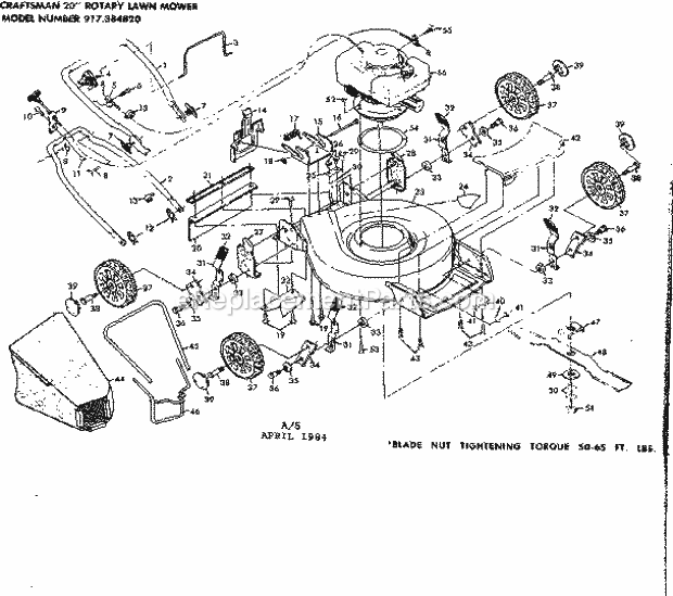 Craftsman 917384820 Lawn Mower Page A Diagram