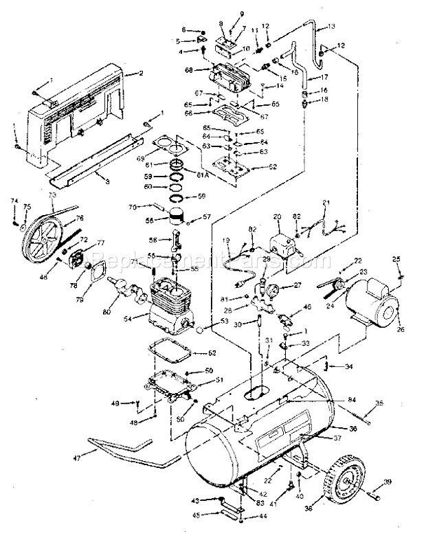 Craftsman 919177560 Air Compressor Unit Parts Diagram