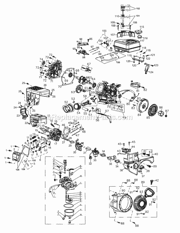 Cub Cadet 165-SUB (2010 & After) Engine Engine Assembly 165-Sub 2010 & After Diagram