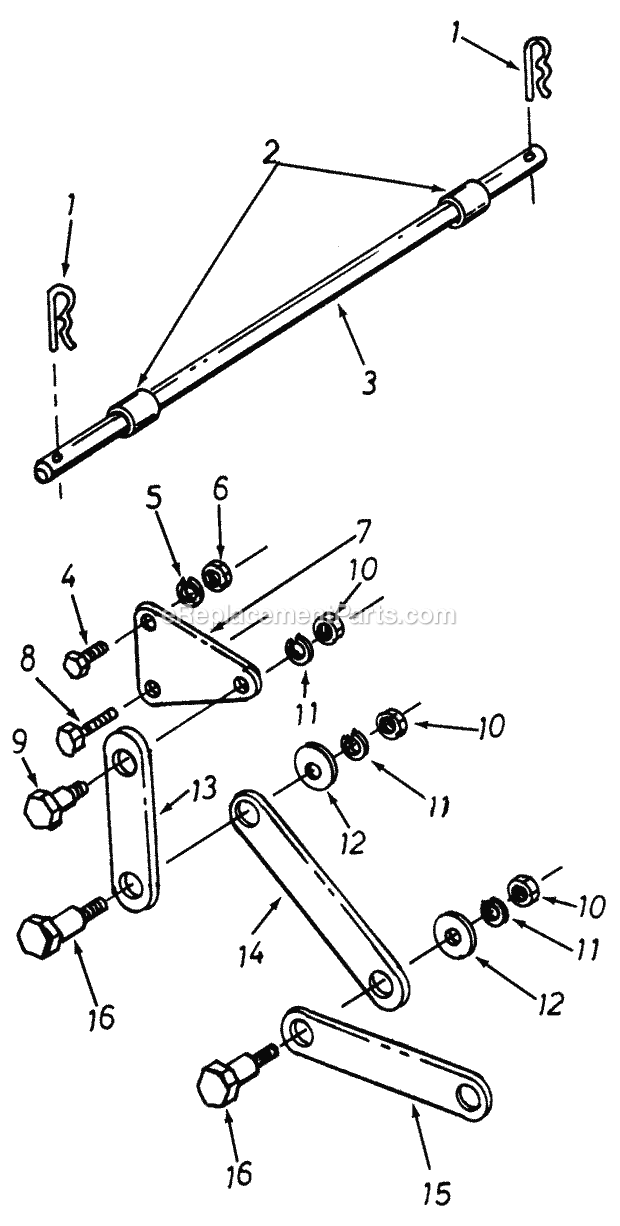 Cub Cadet 195-405 (1985) Attachment & Kit 3 Point Hitch Adapting Package Diagram