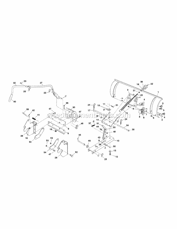 Cub Cadet 19A30017OEM 46-In Snow Blade General Assembly Diagram