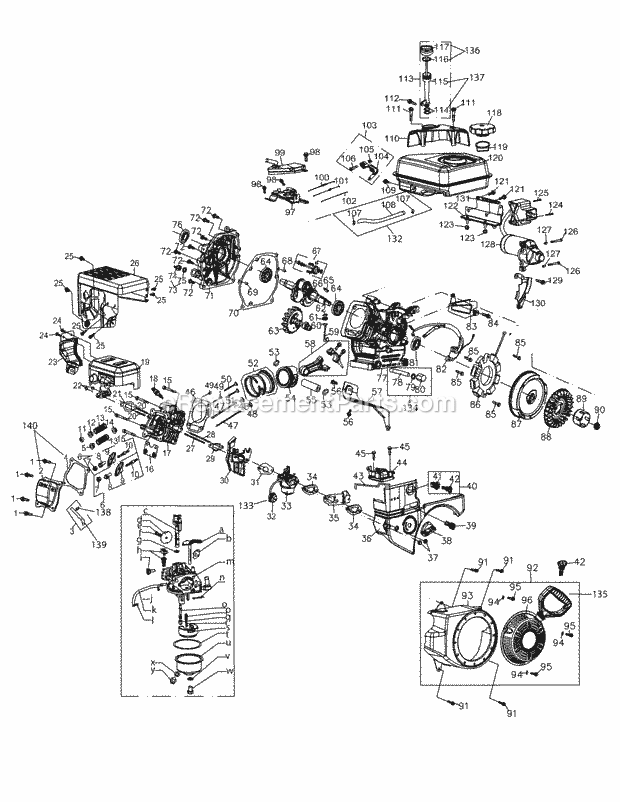 Cub Cadet 365-SUB (2010 & After) Engine Engine Assembly 365-Sub 2010 & After Diagram