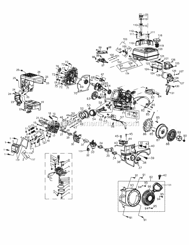 Cub Cadet 370-SUB (2010 & After) Engine Engine Assembly 370-Sub 2010 & After Diagram