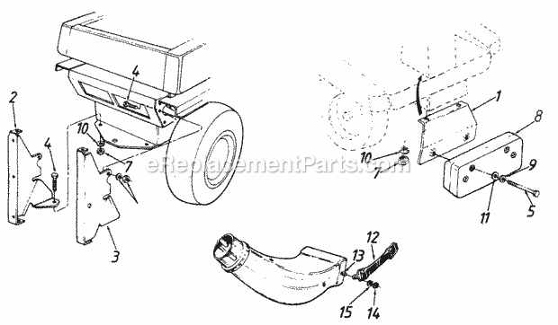 Cub Cadet 435 (190-435-100) (1988) Attachment & Kit Rear Bagger Mounting Kit Diagram