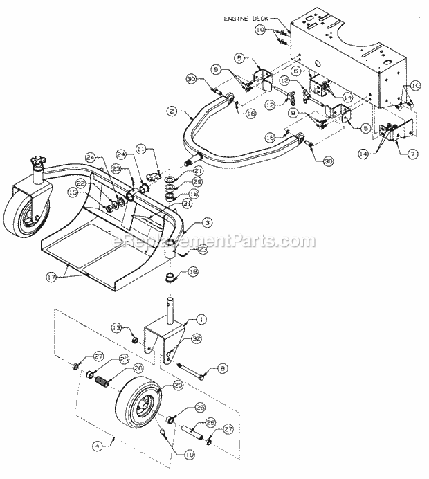 Cub Cadet 500 Standing Sulky Sulky (Standing) Diagram
