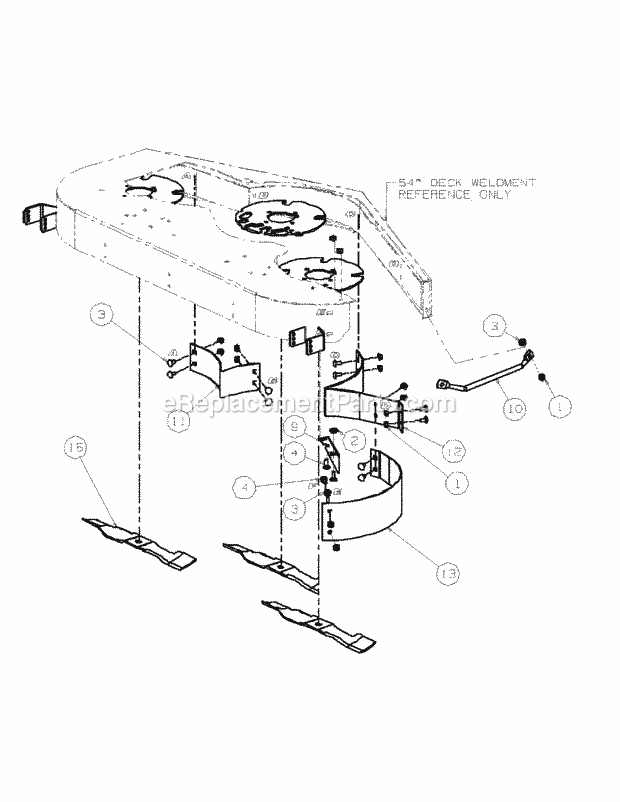 Cub Cadet 590547 (590-547-150) 54-In Mulch Kit Fabricated Deck Mulch Attachment Diagram